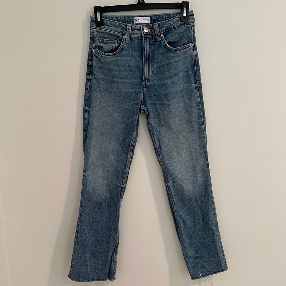 Zara high rise straight leg jeans